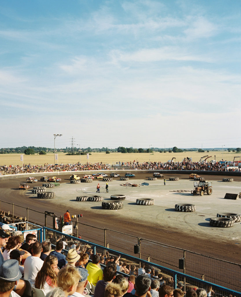 banger race track blue sky foxhall stadium