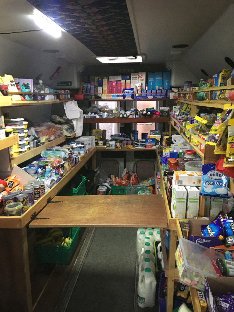 inside mobile shop food products isle of harris outer hebrides