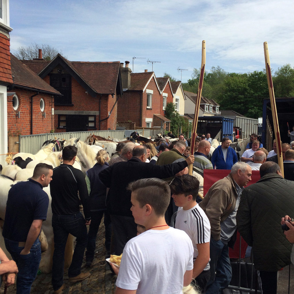 crowd on street wickham horsefair hampshire