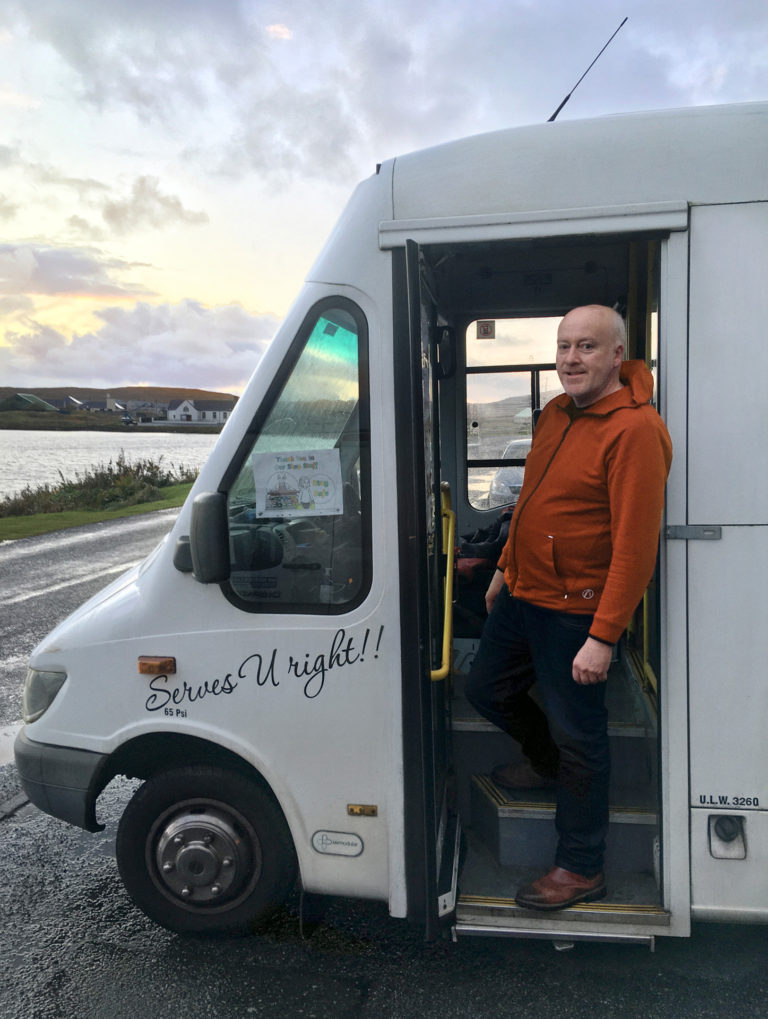 gus mobile shop white van isle of harris outer hebrides