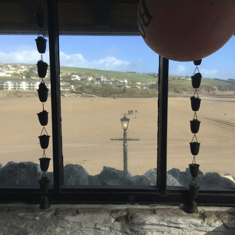 old huers hut sand beach burgh island bigbury on sea devon